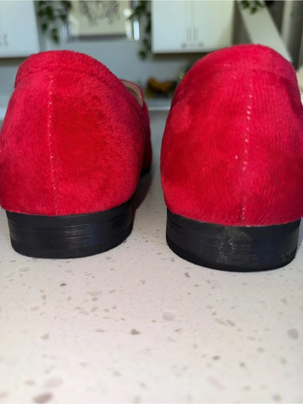 Men's Red Suede Bit-Detail Slip-On Loafers by